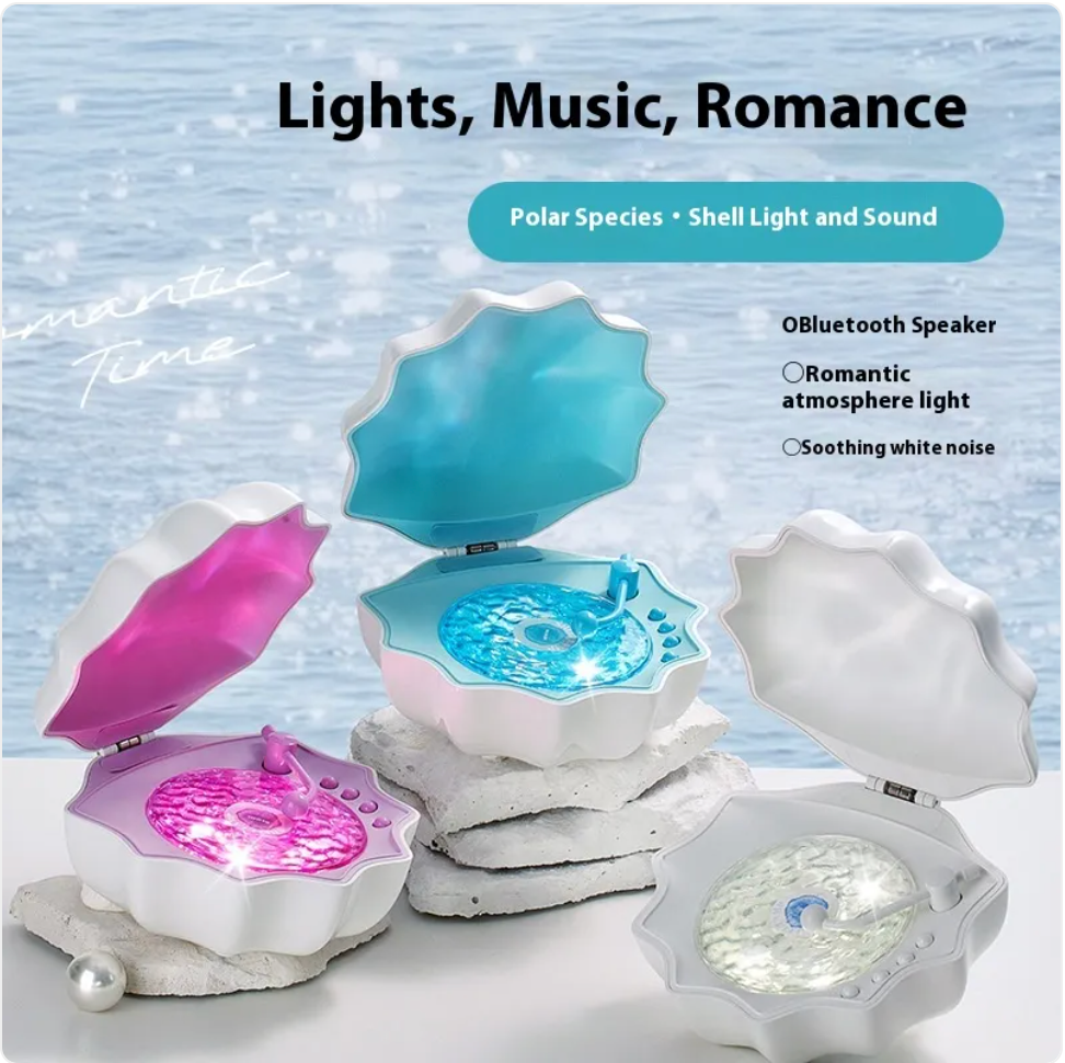 Shell Speaker — Portable Bluetooth Speaker with LED Glow Effect