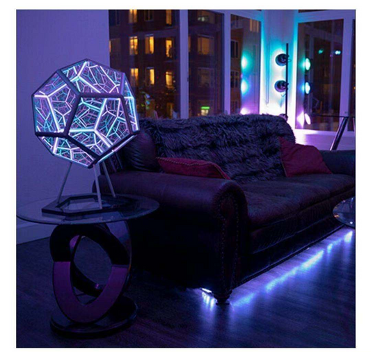 Infinity Geo Lamp — Infinite Color-Shifting Geometric Night Light